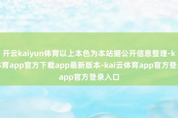 开云kaiyun体育以上本色为本站据公开信息整理-kai云体育app官方下载app最新版本-kai云体育app官方登录入口